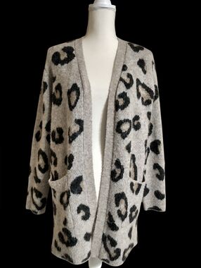 Leopard Print Open Cardigan Sweater